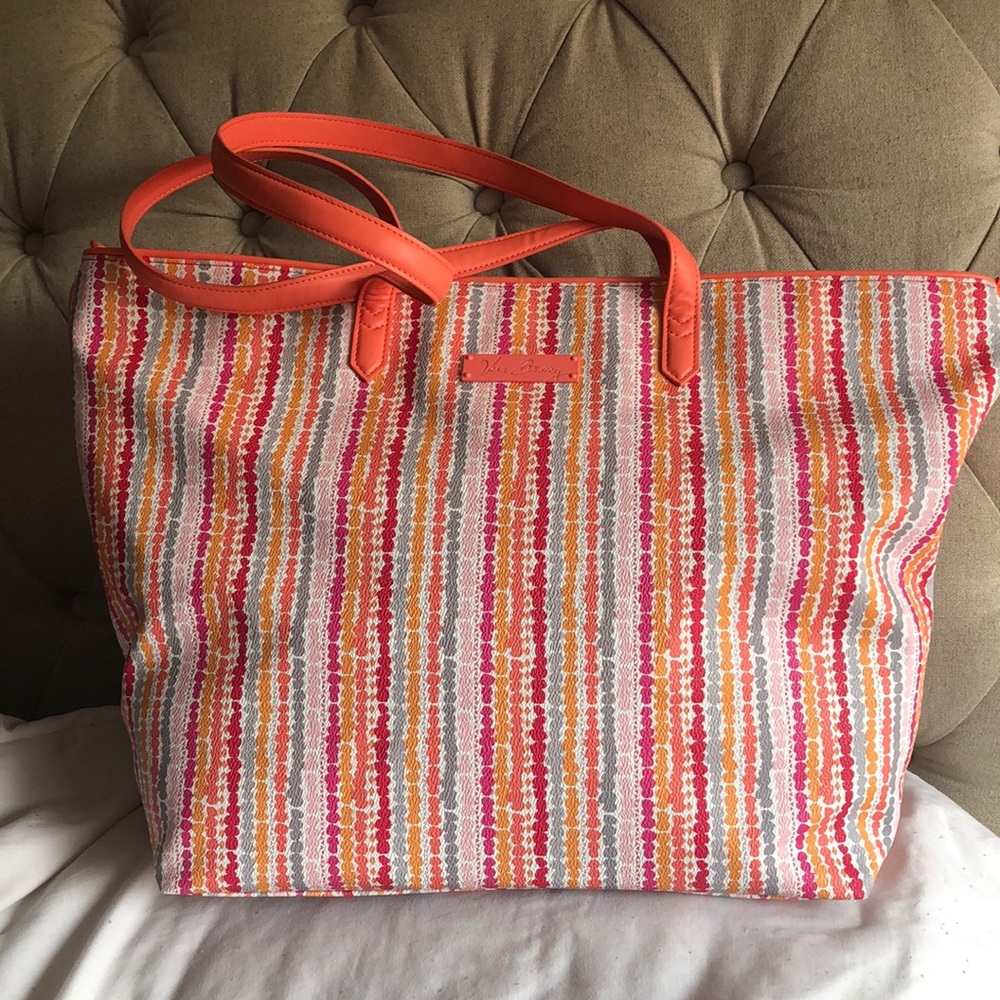 NWT VERA BRADLEY CONFETTI STRIPE BIG TOTE